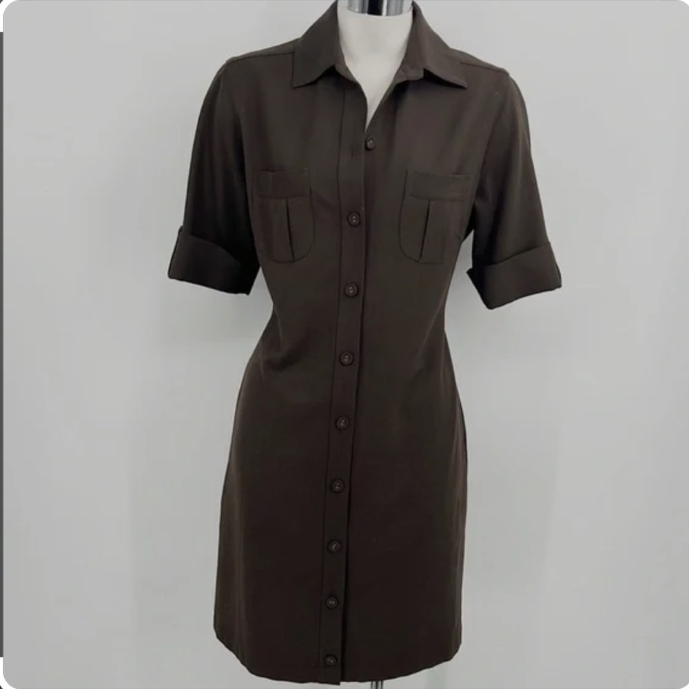Ann Taylor Utility Chocolate Brown Dress - 16
